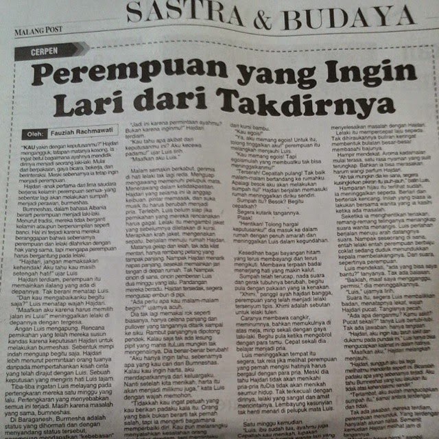 perempuan yang ingin lari dari takdirnya